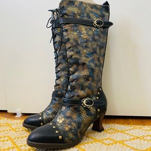 Warm Embedded Real Leather Dragonfly Boots